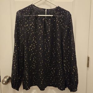 BCBGMaxAzria Black Gold Evening Blouse Silk Size M